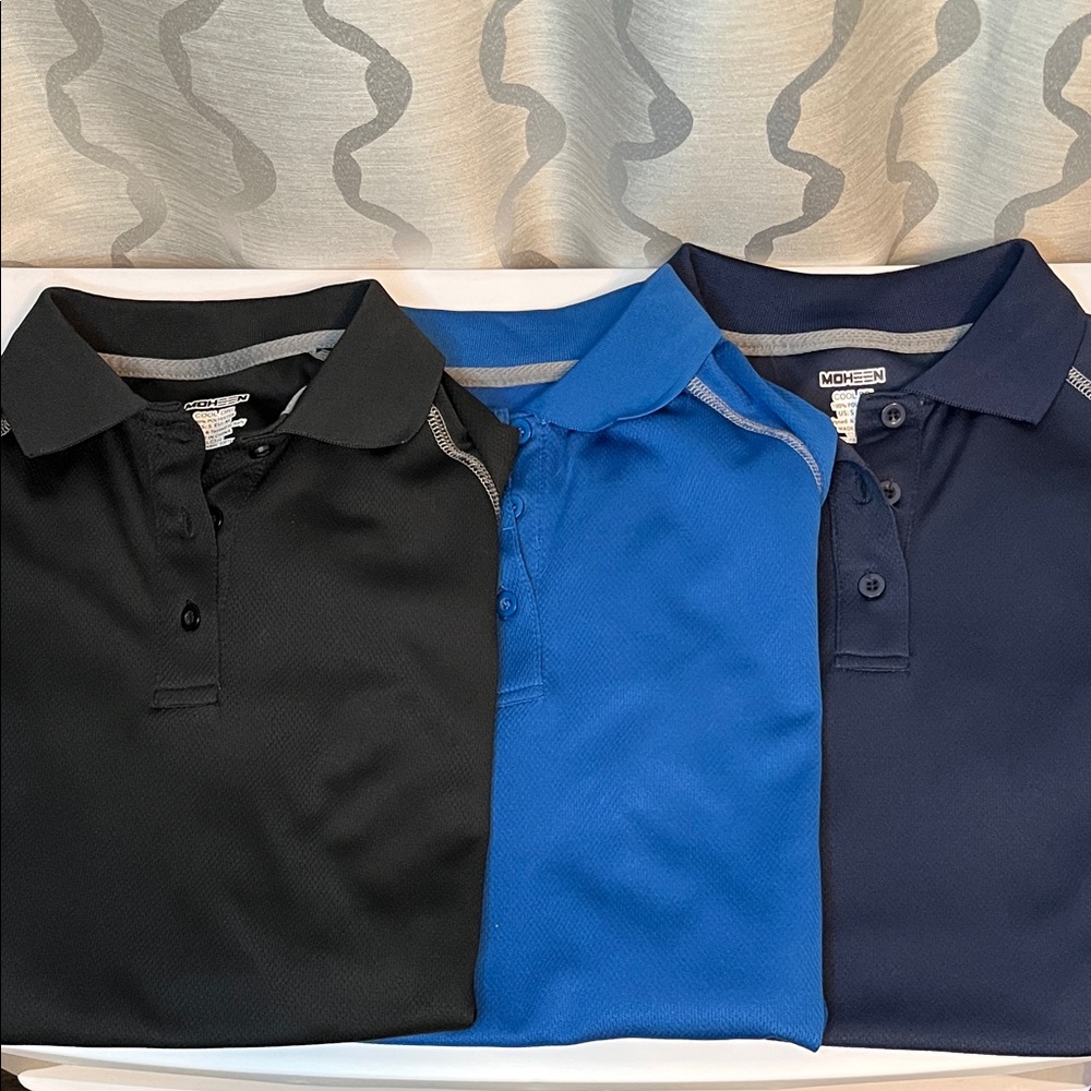 Bundle of 3 Women’s Polos‎ Quick Dry Moheen Black, Navy, Blue Size M
